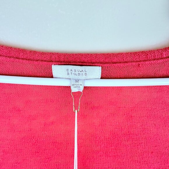 NWT Casual Studio Linen Convertible Cardigan 4-Way Wrap Tie Open Front M - Picture 6 of 9